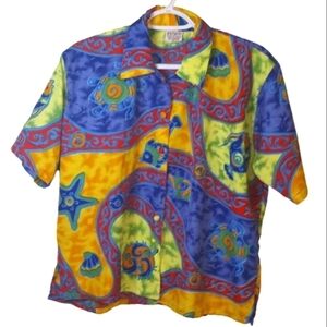 Magic Brand Youth button down Hawaiian style shirt Medium Unisex EU
